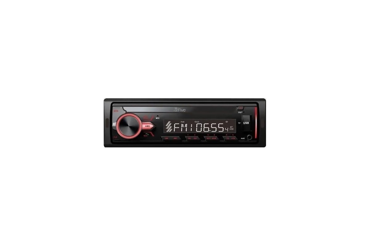 Автомагнитола FIVE 1din, красная, Bluetooth, USB, AUX, SD, FM, 4х50 F24R