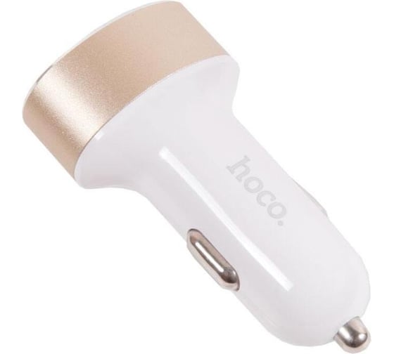 Автомобильная зарядка от прикуривателя Hoco z26, два порта usb, led экран, 5v, 2.1a, белый 648470 1