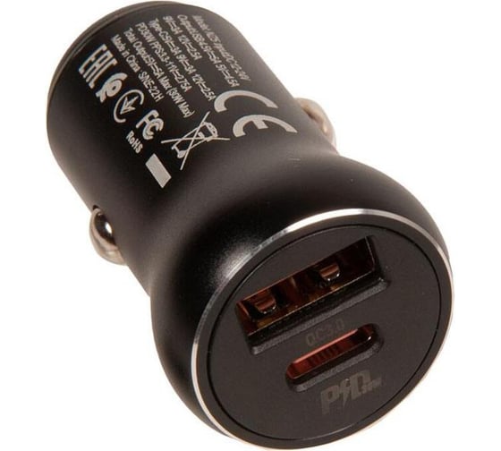 Автомобильная зарядка от прикуривателя Hoco nz5, кабель type-c to type-c, 1xusb-a, 1xtype-c, pd30w, черный 900473
