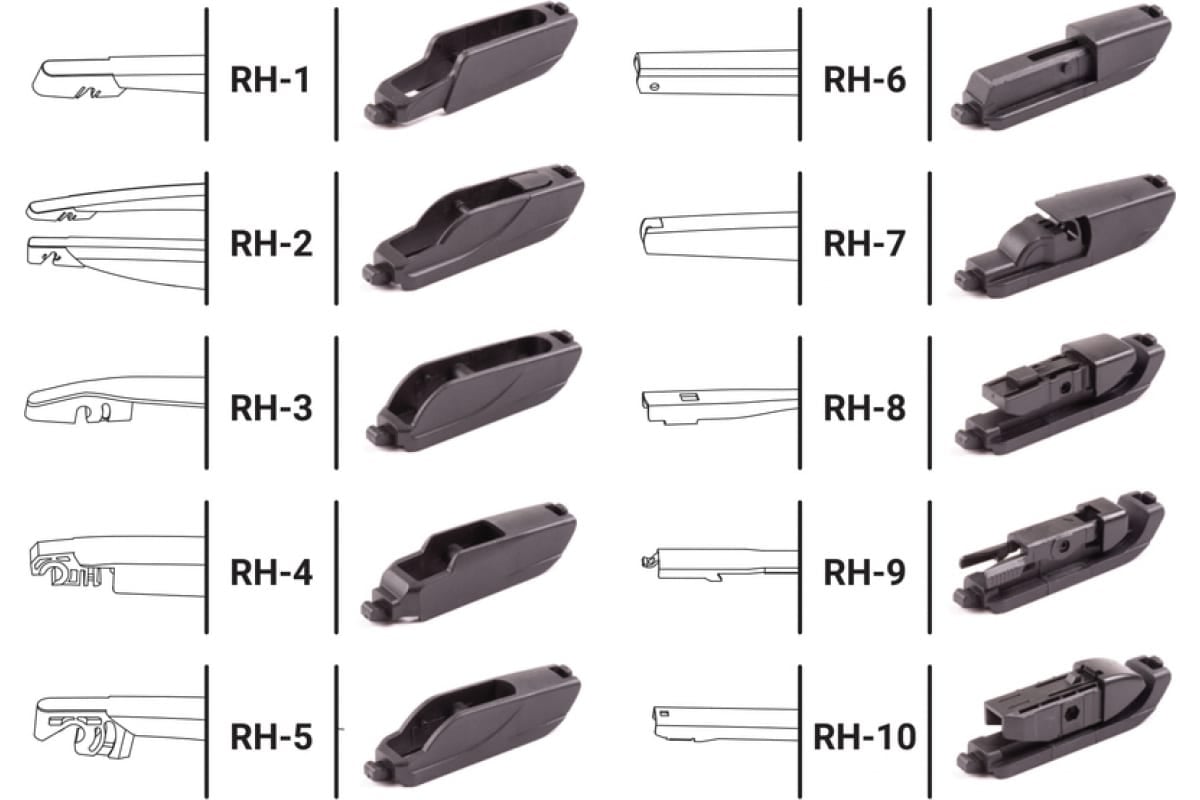 Адаптер Edge 10 шт для задних щеток стеклоочистителя HITO RH1