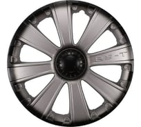 Колпаки LION RS-T 16, пруж., серебристо-черный, 2 шт. AK1612