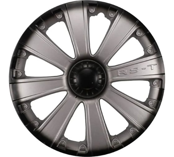 Колпаки LION RS-T 16, пруж., серебристо-черный, 2 шт. AK1612 1