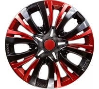 Колпаки LION Лион Микс 13, черно-бордовый карбон, комплект 2 шт. LW1360