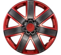 Колпаки LION Галакси Микс 13, черно-красный карбон, комплект 2 шт. LW1350