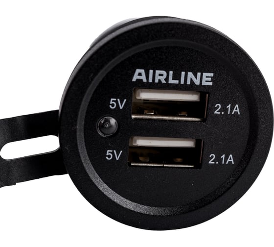 Встраиваемая влагозащищенная автомобильная розетка с 2 портами USB 5В (2.1 и 2.1 А) Airline ACS-2U-02