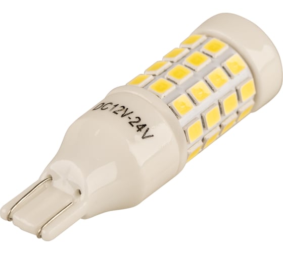 Автолампа SKYWAY диод t15, w5w, 12-24v, 46smd диода, 1-конт. белая противотуманные, стопы, задний ход S08202099