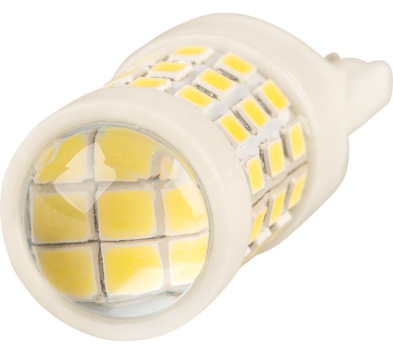 Автолампа SKYWAY диод t20 w21/5w, 12-24v, 51smd диода 2-конт. белая противотуманные, стопы, задний ход S08202102