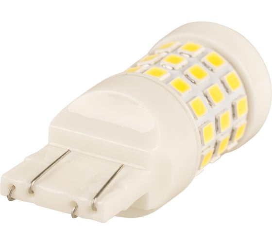 Автолампа SKYWAY диод t20 w21/5w, 12-24v, 51smd диода 2-конт. белая противотуманные, стопы, задний ход S08202102