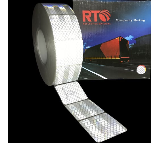 Световозвращающая сегментированная лента для тентов RTLITE RT-V104 50 мм х 50 м, белая RT-V104SW