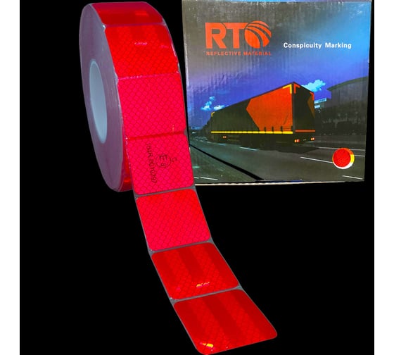 Световозвращающая сегментированная лента для тентов RTLITE RT-V104 50 мм х 50 м, красная RT-V104SR