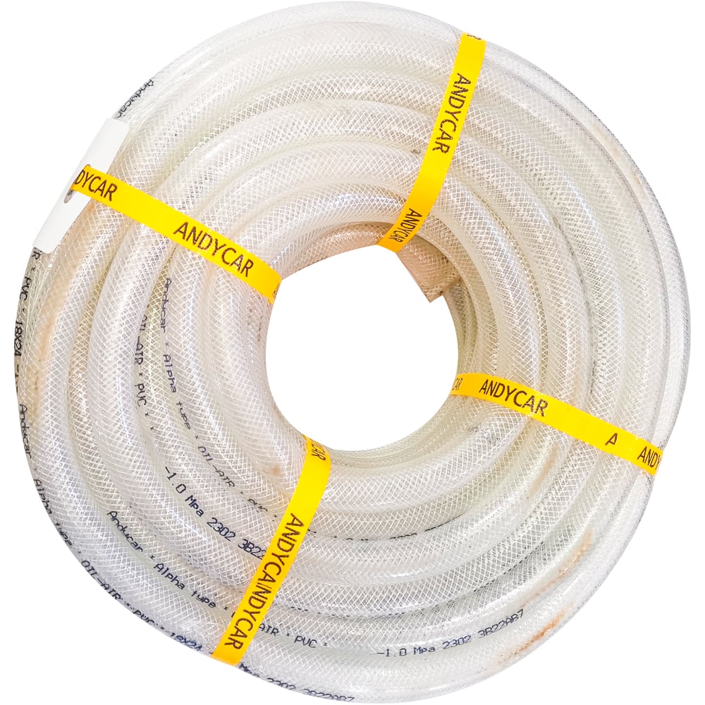 Шланг ПВХ 3-х слойный маслобензостойкий прозрачный Альфа (25 м; 14 мм ...