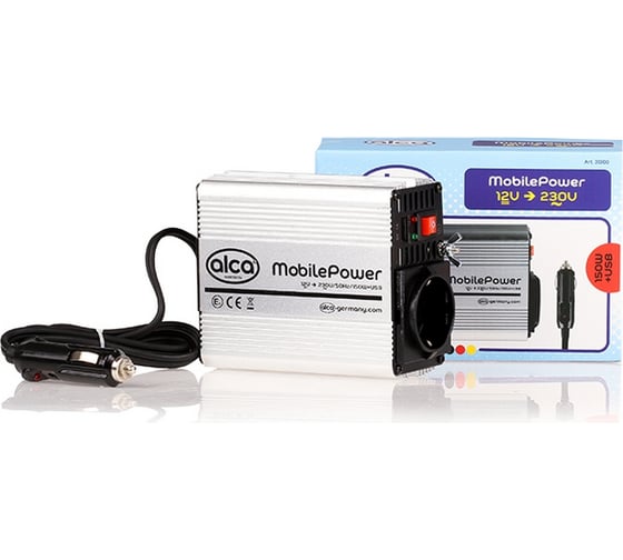 Инвертор Alca 230V, 12V, 150W + зарядка USB 313100 1