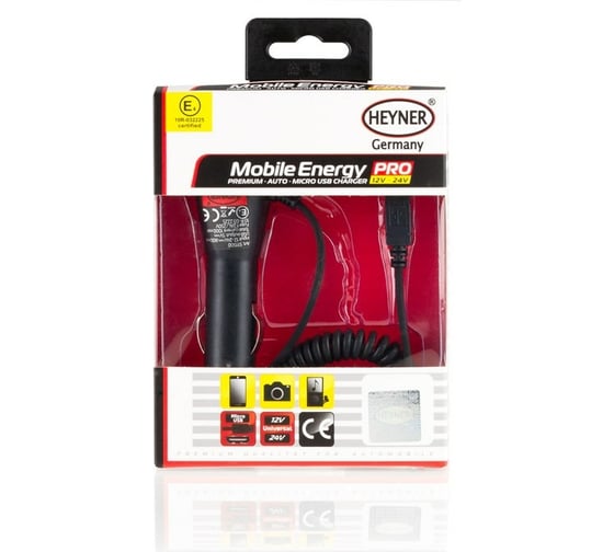 USB и Micro USB зарядное устройство 12/24В 1000 мА Heyner 511 500