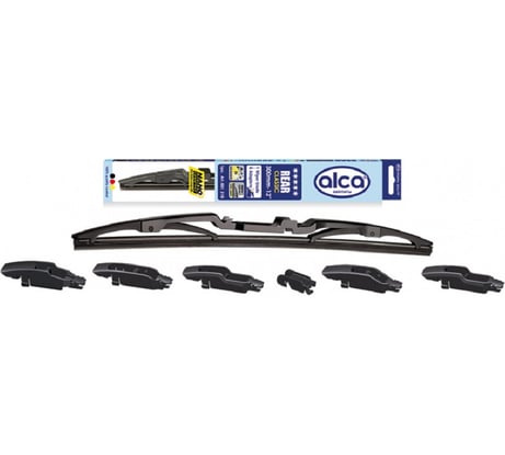 Щетка стеклоочистителя задняя каркасная 12"/30 см, в комплекте 6 адаптеров Alca 001210