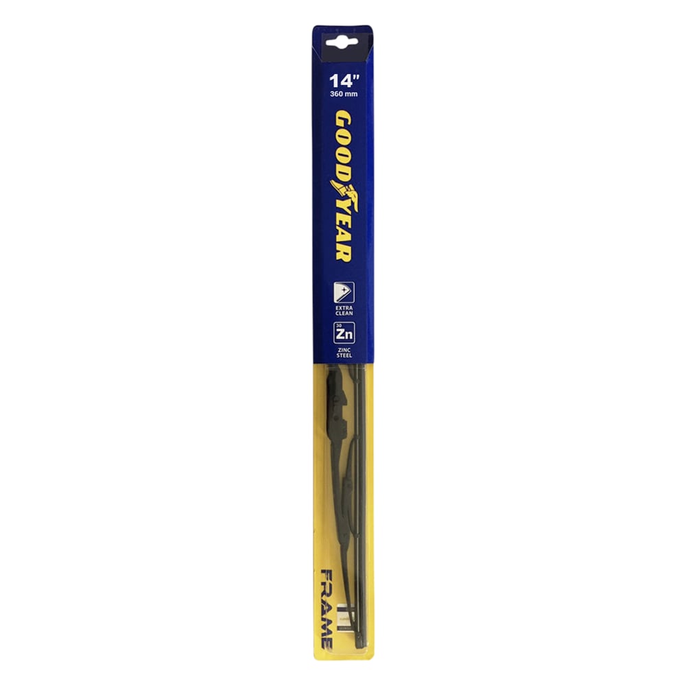 Каркасная щетка стеклоочистителя Goodyear FRAME 14"/36 cm всесезонная, 3 переходника