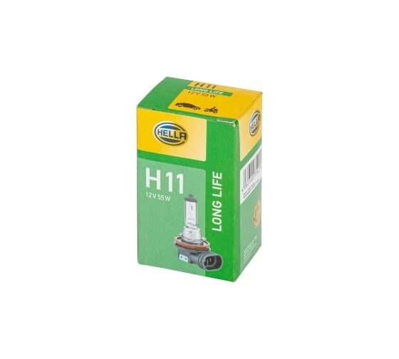 Лампа накаливания Hella, H11 12V 55W PGJ19-2, Long Life 8GH 223 498-351