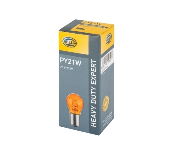 Лампа накаливания Hella, PY21W 24V 21W BAU 15s Amber/ Heavy Duty Expert 8GA 006 841-251