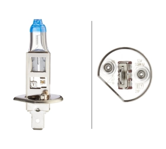 Лампа накаливания Hella, H1 12V55W WL 4200K, White Light 8GH 223 498-111
