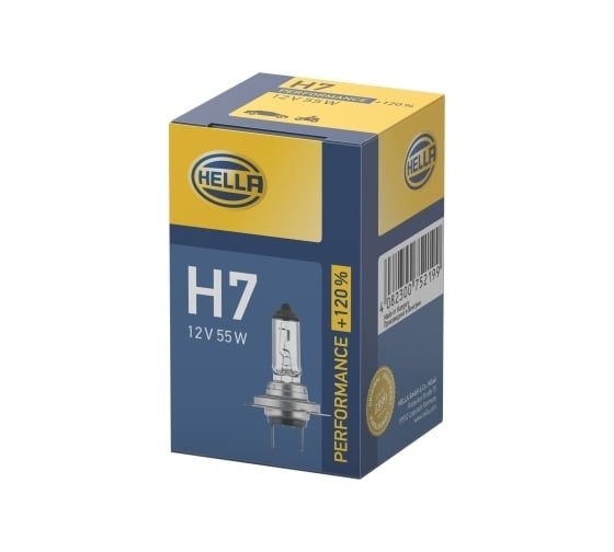 Лампа накаливания Hella, H7 12V 55W PX26d, +120% 8GH 223 498-031