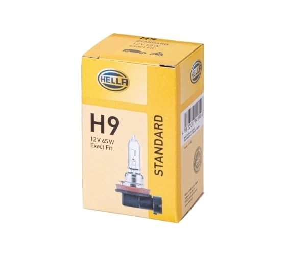 Лампа накаливания Hella H9, 12 В, 65 Вт, PGJ19-5, Standard, блистер, x1 8GH 008 357-008