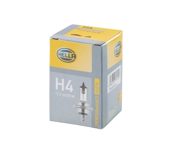 Лампа накаливания Hella H4, 12 В, 60/55 Вт, P43t +60% 8GJ 223 498-221