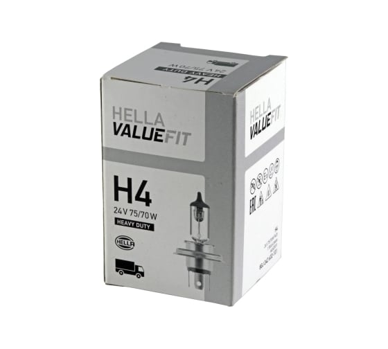 Лампа накаливания Hella VALUEFIT H4, 24 В, 75/70 Вт, P43t 8GJ 242 632-101