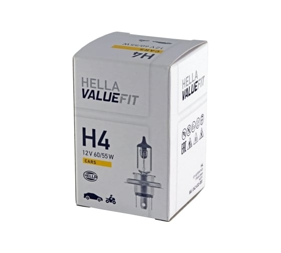 Лампа накаливания Hella VALUEFIT H4, 12 В, 60/55 Вт, P43t 8GJ 242 632-081