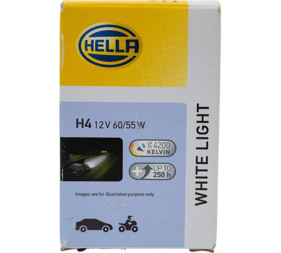 Лампа накаливания Hella H4, 12 В, 60/55 Вт, P43t, WL 4200 K, White Light 8GJ 223 498-121