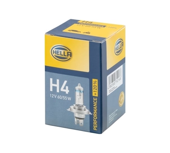 Лампа накаливания Hella H4, 12 В, 60/55 Вт, P43t, +120% 8GJ 223 498-021