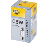 Лампа накаливания Hella C5W, 24 В, 5 Вт, SV8.58, 10 шт 8GM 002 092-241
