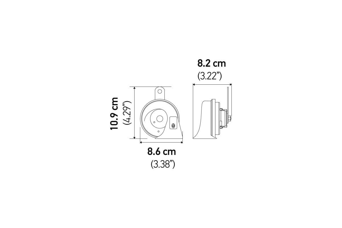 Звуковой сигнал Hella черный, стандартный рожок, TC16, 12 В, 6 A, 400/500  Гц, 105-118 дБ(A) 3FH 011 225-831 - выгодная цена, отзывы, характеристики,  фото - купить в Москве и РФ