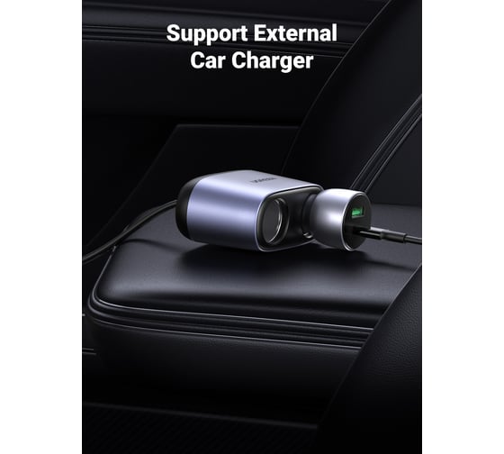 Автомобильное зарядное устройство Ugreen cd252 (30886) a+c car charger with dual expansion ports с разъемами usb-a, usb-c, разъемами для прикуривателя 30886_