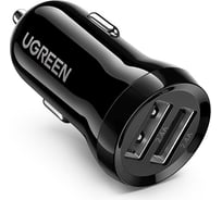Автомобильное зарядное устройство Ugreen ed018 (50875) dual usb car charger с двумя разъемами usb-a, черный 50875_