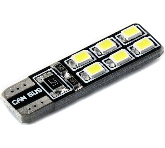 LED лампа Вымпел T10-W5W 12SMD 2835 CAN BUS WHITE 5121 (2 шт.)