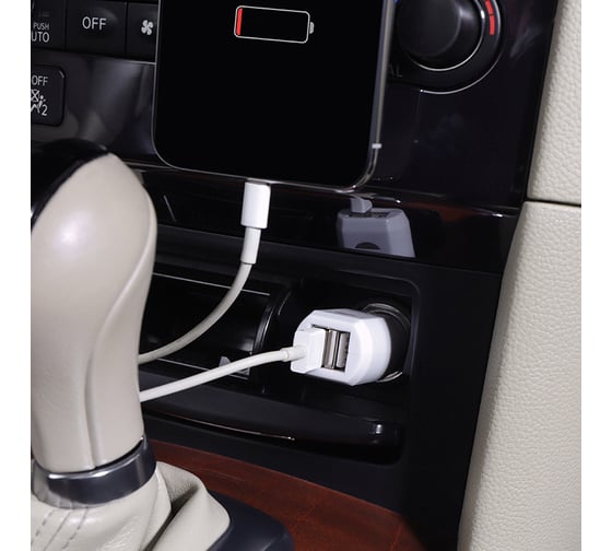 Автомобильное зарядное устройство REXANT USB /АЗУ/ /5V, 1 000mA/ белая 18-1193