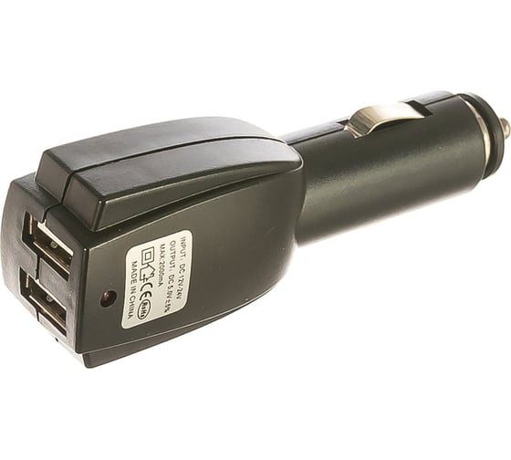 Автомобильное зарядное устройство REXANT 2xUSB /АЗУ/ /5V, 1 000mA 16-0237