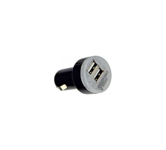 Автомобильное зарядное устройство REXANT 2хUSB с индикацией /АЗУ/ /1 000+2 100mA/ черная 18-1190
