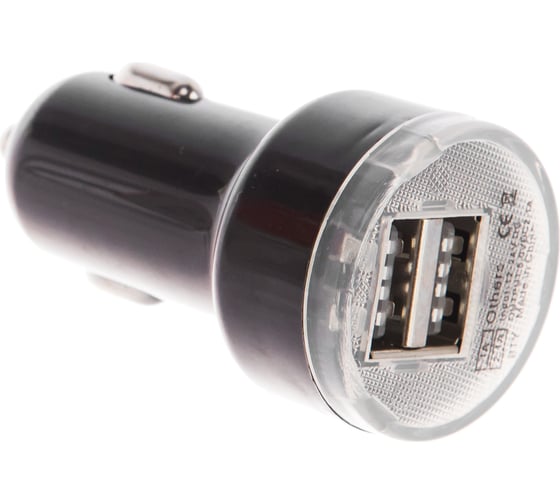 Автомобильное зарядное устройство REXANT 2хUSB с индикацией /АЗУ/ /1 000+2 100mA/ черная 18-1190
