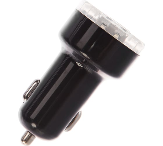 Автомобильное зарядное устройство REXANT 2хUSB с индикацией /АЗУ/ /1 000+2 100mA/ черная 18-1190