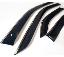 Дефлекторы окон с хромированным молдингом Hyundai Santa Fe II 2006-2012 COBRA TUNING H21306CR