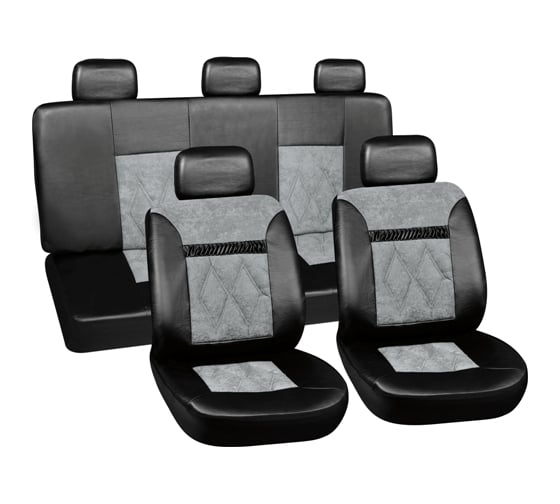 Чехлы на сиденье АВТОСТОП BLACK/GREY, ортопедические, AIRBAG AB-28680BK/GY