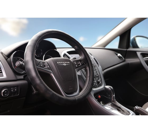 Оплетка на руль кожаная SENATOR Vermont XL d=42 см, черный OPLS0713 1