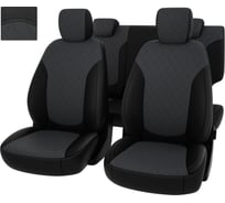 Чехлы PSV Hyundai Creta II 2021 РОМБ отстрочка серая черно серая экокожа Оригинал 135215