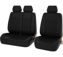 Чехлы PSV Elegant Next TRANSIT Черный отстрочка белая ромб экокожа 135329