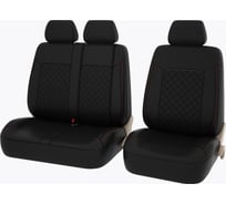 Чехлы PSV Elegant Next TRANSIT Черный отстрочка красная ромб экокожа 135659