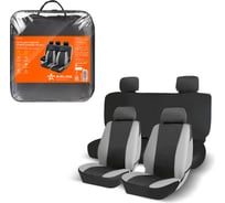 Чехлы для сидений Airline универсал., "RS-6k+", передн./задн., влагозащит., полиэстер, черн./сер. ADCC002