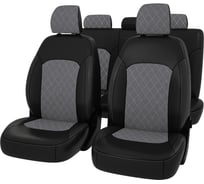 Чехлы PSV Kia Cerato IV 2018 РОМБ отстрочка серая черная экокожа серая алькантара Оригинал 135290