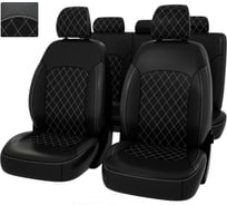 Чехлы PSV Kia Soul III 2019 РОМБ отстрочка белая черная экокожа Оригинал 135221