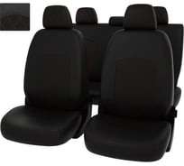 Чехлы PSV Kia K5 III 2020 РОМБ отстрочка красная черная экокожа Оригинал 135136