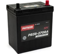 Аккумулятор PATRON ASIA 12 В, 38 Ач, 270 A (R+) B0, 187x127x225 мм, 8.9 кг (тонкие клеммы) PB38-270RA